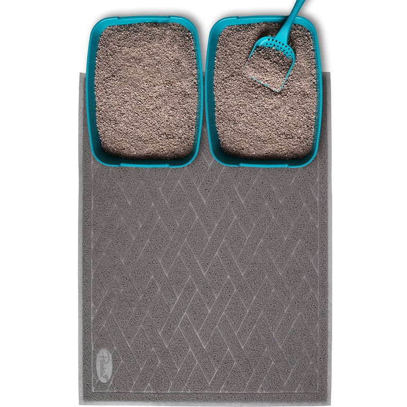 Pawkin Cat Litter Mat, Jumbo XX-Large, 4x3 Feet, Fits Two Litter Boxes or Extra Coverage for One Box, Gray - Image 1